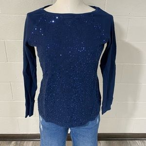 Size medium blue sequin top